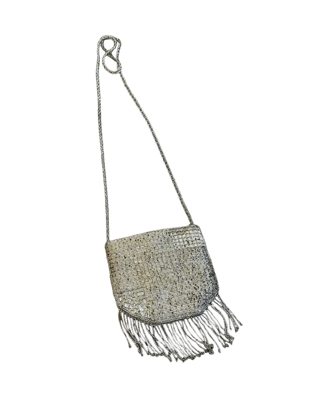 Vintage Glass Beaded Mini Bag Fringe Art Deco Old Hollywood Glam Indie Sleaze